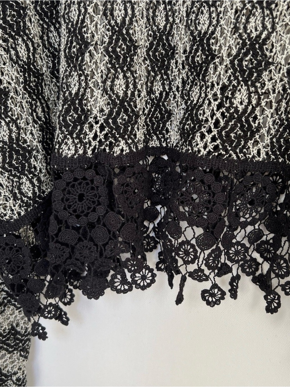 New Romantics Free People Black Crochet Crop Rashele Lace Top - Picture 4 of 7